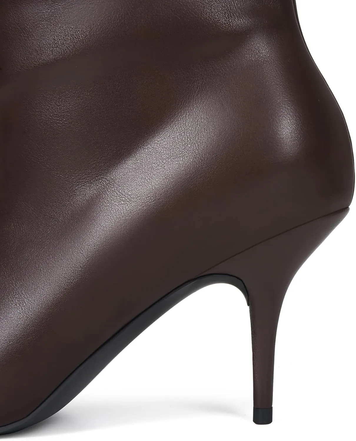 Women's Wide Calf Thigh High Heeled Boots Stiletto Cone Heel Boots Pointed Toe Pull On Black Boot Heels for Women