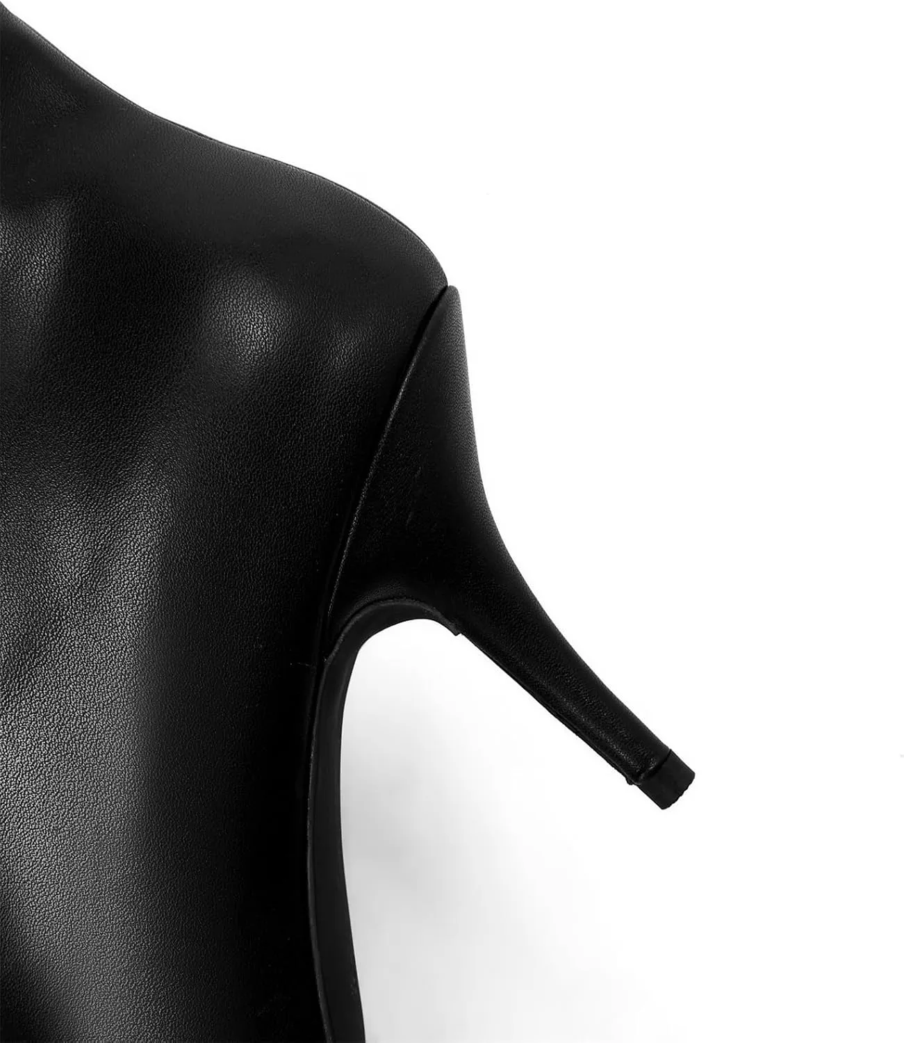 Women's Wide Calf Thigh High Heeled Boots Stiletto Cone Heel Boots Pointed Toe Pull On Black Boot Heels for Women