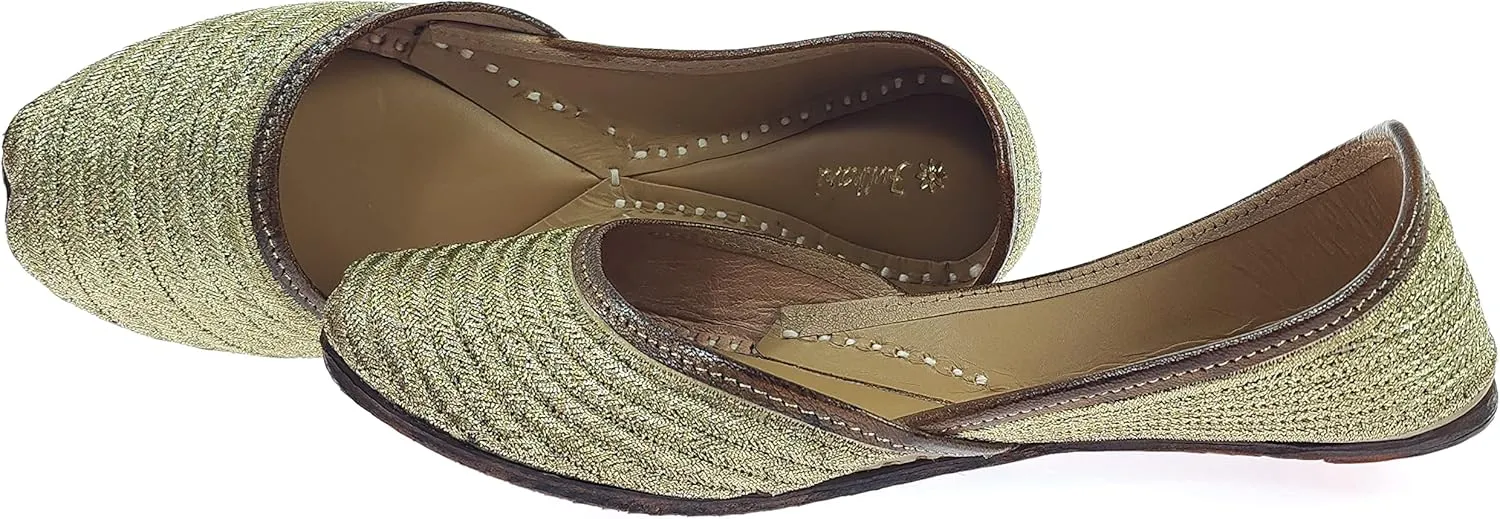 Women's Zangira Genuine Soft Leather Jutis | Bite and Pinch Free Juttis | Punjabi Formal Jutti | Girl's Casual Flat jooti Ladies Mojari | Office Ethnic Bellies Juti |