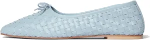 Woven Flats Ballet Shoes for Women with Bows Square Head Design Pull On Comfortable Elegance