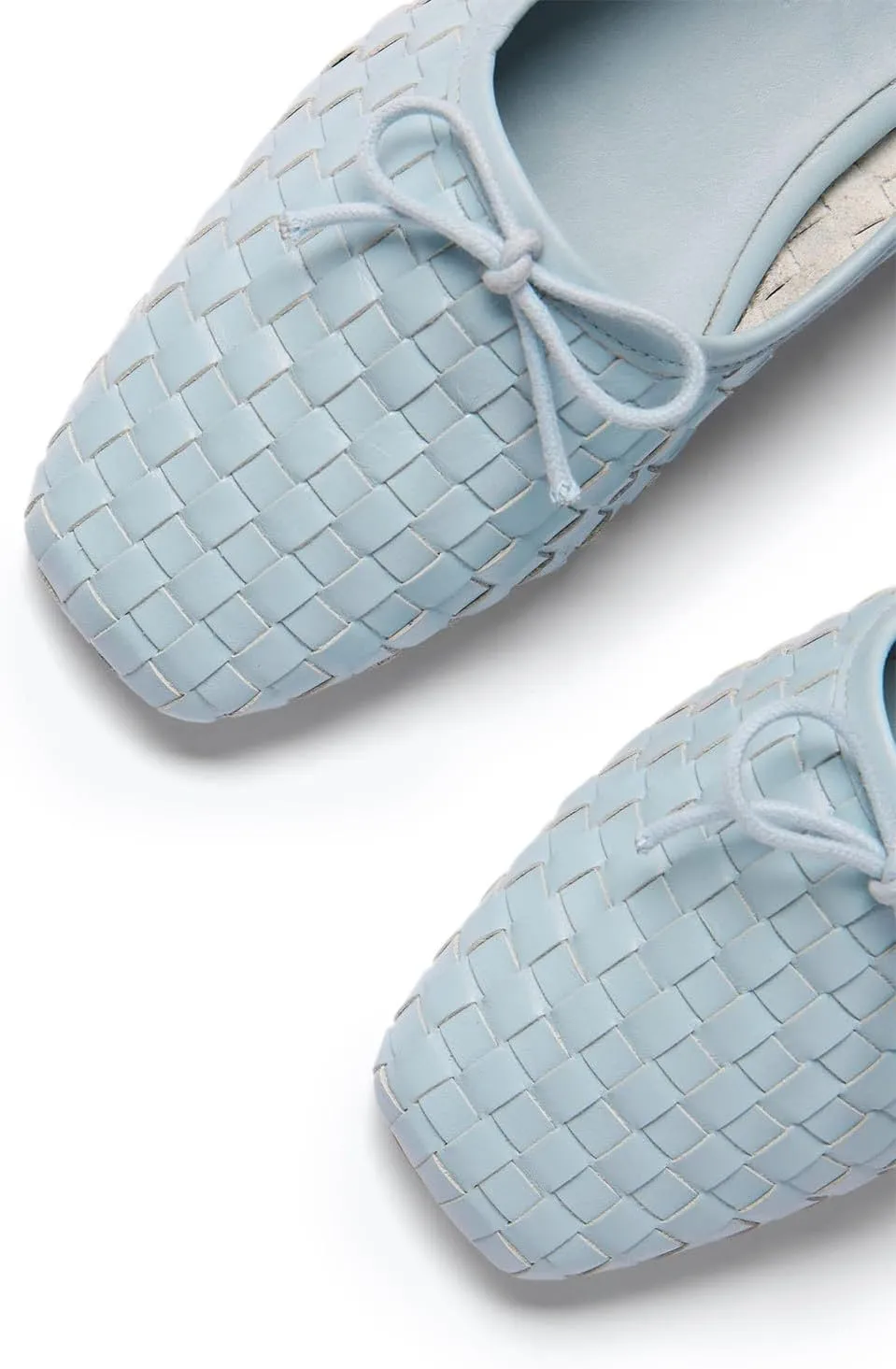 Woven Flats Ballet Shoes for Women with Bows Square Head Design Pull On Comfortable Elegance