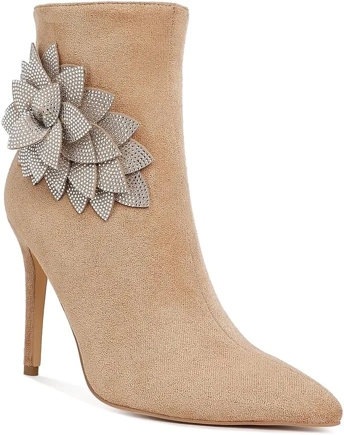 Yarrow Rhinestones Petal Detail Boots