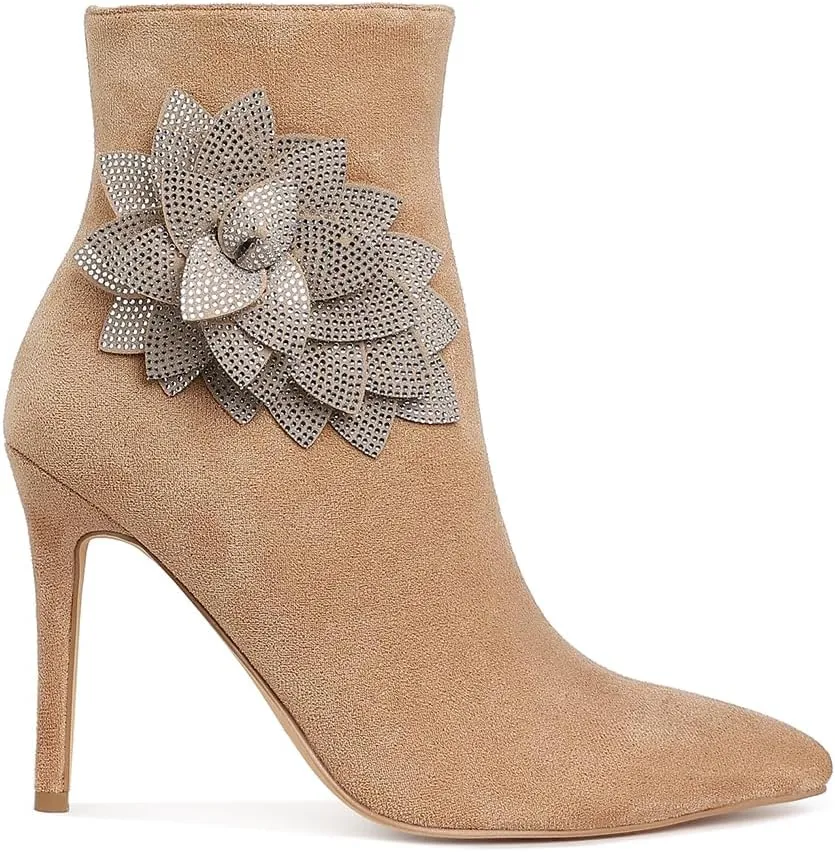 Yarrow Rhinestones Petal Detail Boots