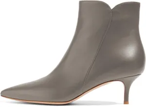 YDN Women Dressy Kitten Low Heel Ankle Boots Pointed Toe Booties Shoes with Zips Size 4-16 US