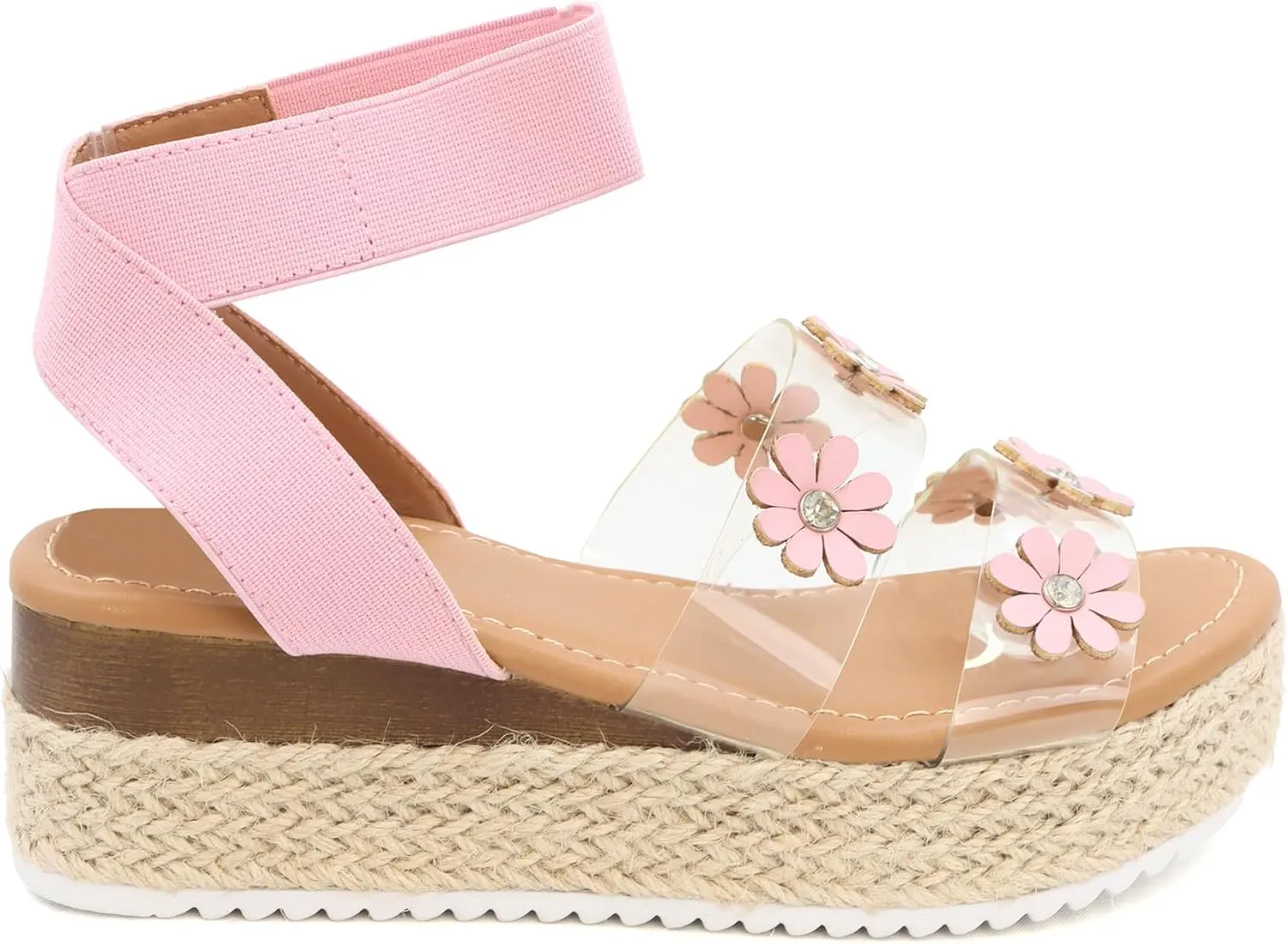 YOKI MALLEN-03Y Girls Wedge Sandals with Floral Details, Girls Platform Sandals