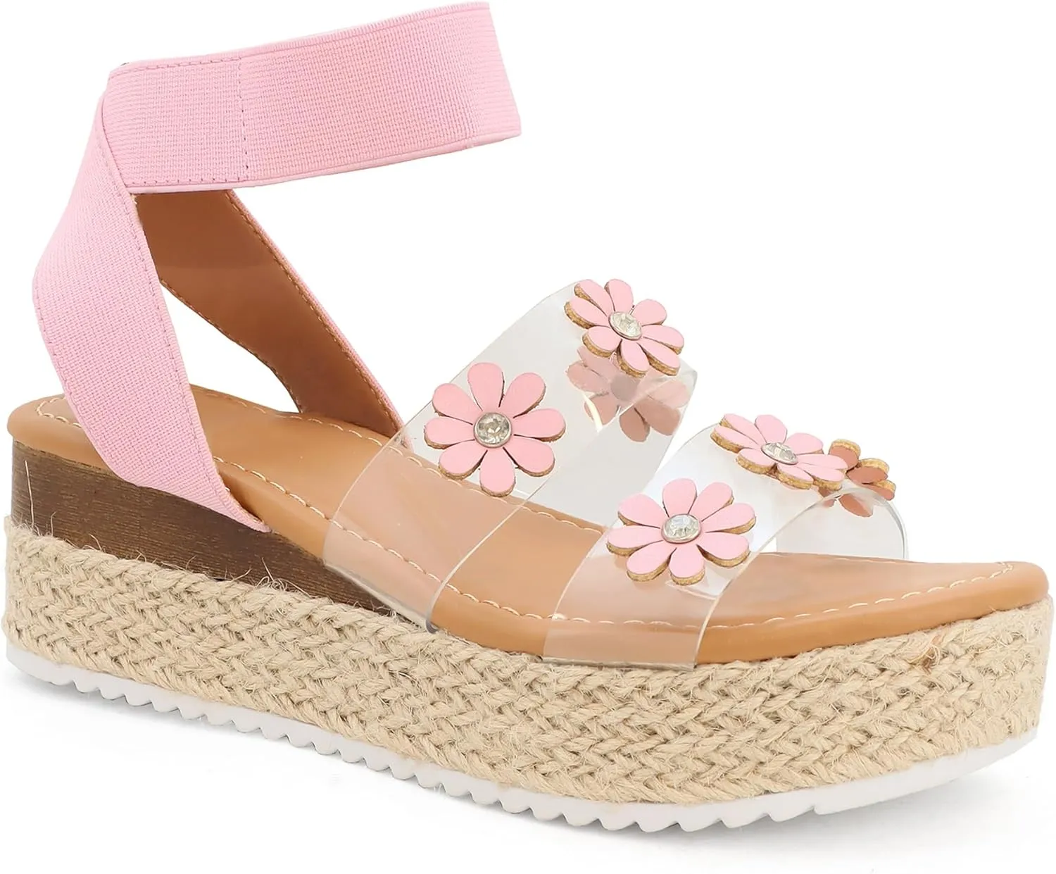 YOKI MALLEN-03Y Girls Wedge Sandals with Floral Details, Girls Platform Sandals