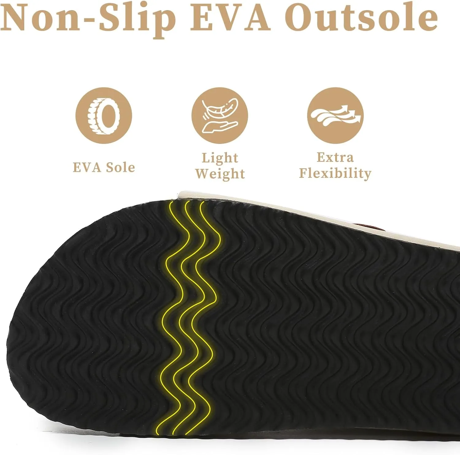 Yozuru Womens Flat Sandals Cork Footbed Slides with Arch Support Adjustable Buckle Slip on Slides Summer Open Toe Beach Sandals