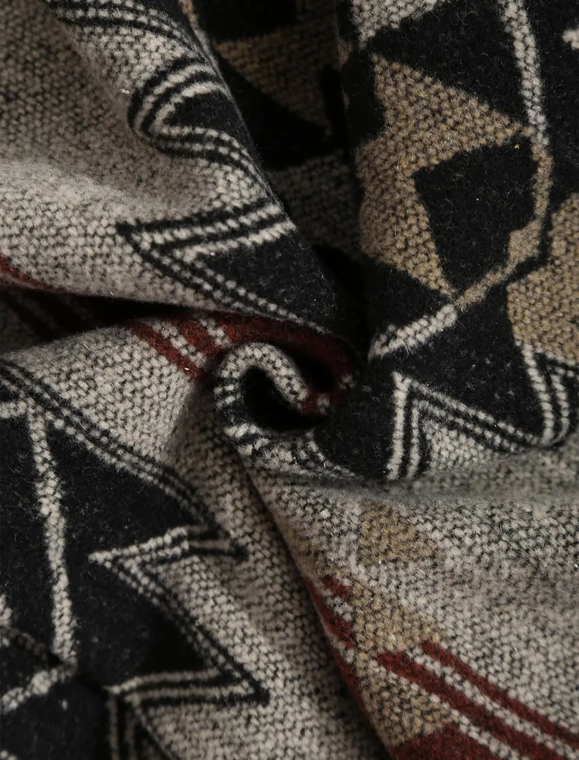 ZAFUL Men's Oversized Hoodie Quarter Zip Ethnic Aztec Print Loose Pullover Hooded Sweatshirt with Pocket