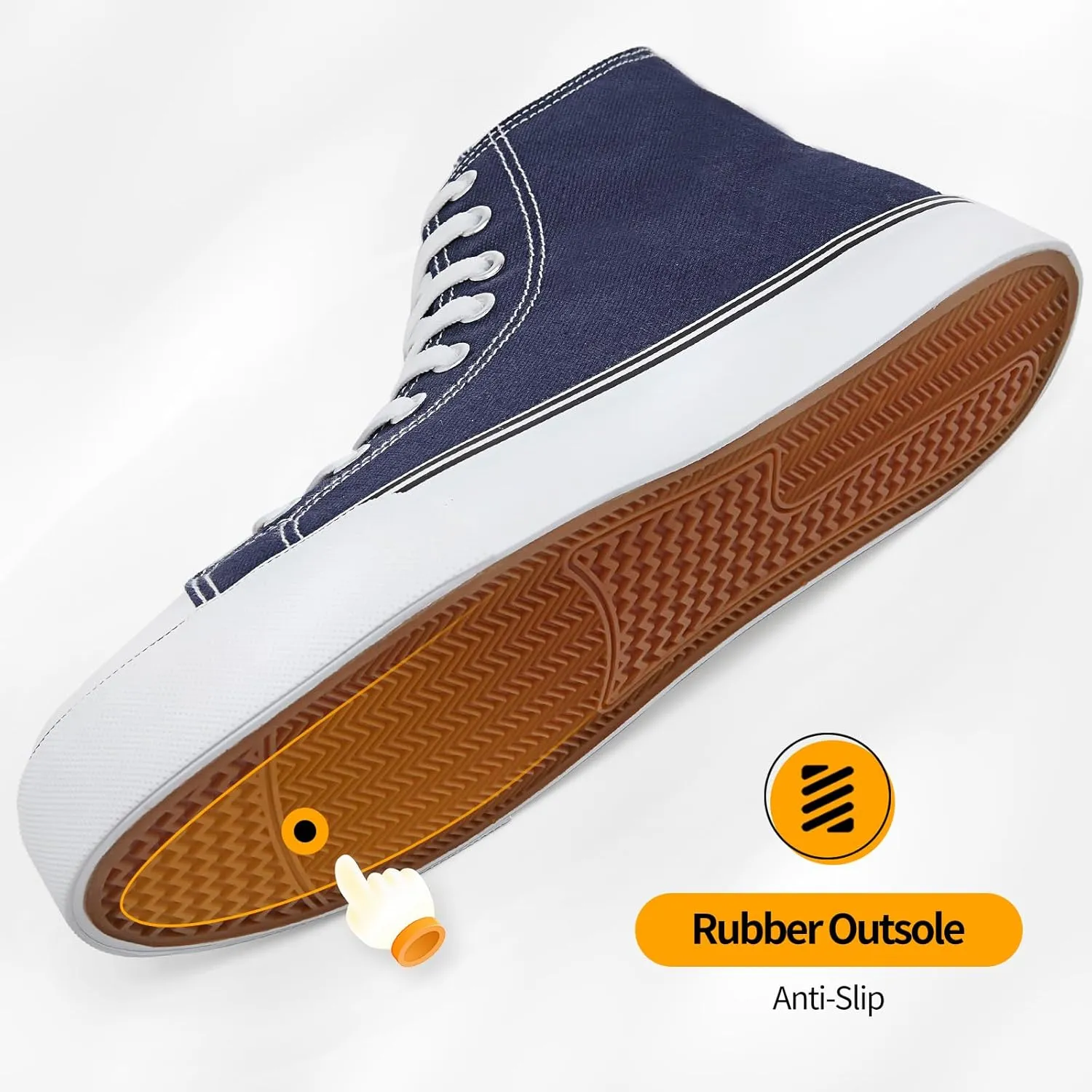 ZGR Men's High Top Canvas Sneakers Lace Up Classic Casual Walking Shoes