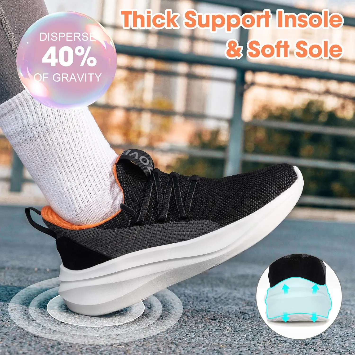 ZOVE Wide Toe Box Shoes Women Tennis Sneakers Arch Support Extra Wide Width Running Shoes for Women Walking Athletic