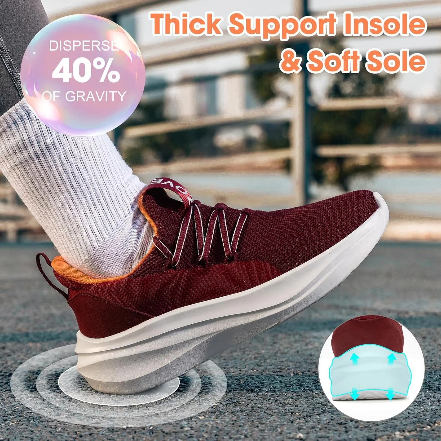 ZOVE Wide Toe Box Shoes Women Tennis Sneakers Arch Support Extra Wide Width Running Shoes for Women Walking Athletic