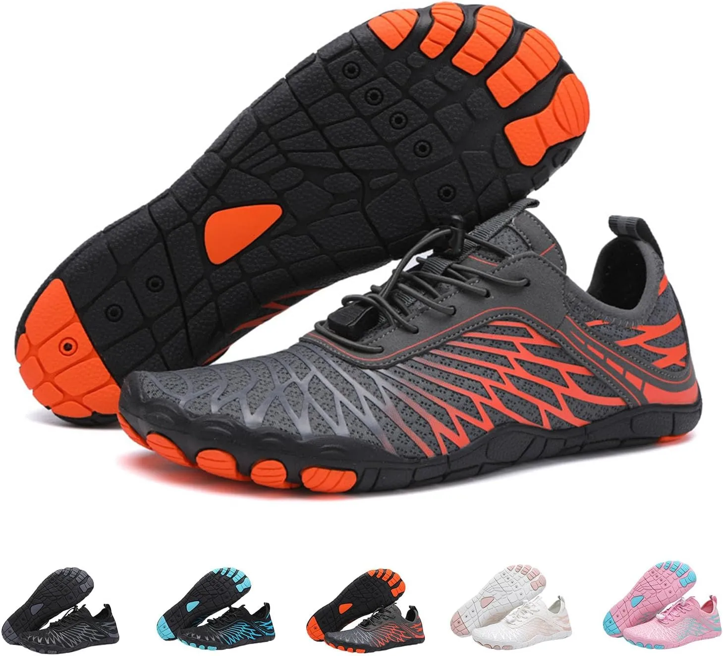Zureto Hike Barefoot Footwear for Womens Mens, Unisex Waterproof Non-Slip Trail Running Barefoot Shoes Sandals